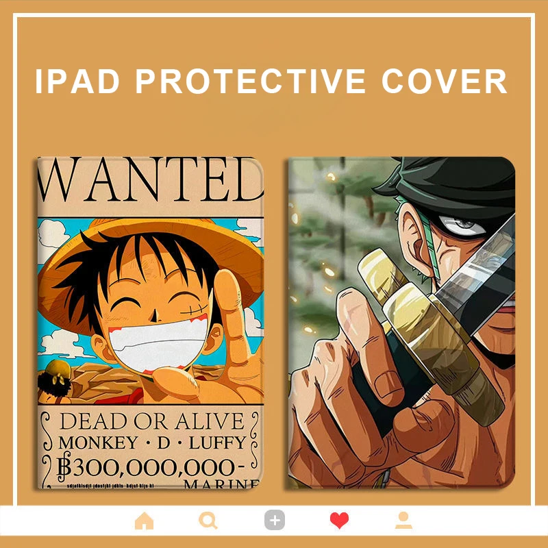 

Защитный чехол с аниме Luffy Zoro для iPad 10,2 для iPad Mini 1 2 3, чехол для 2018 iPad Air 1 2 9,7, мягкий чехол для планшета