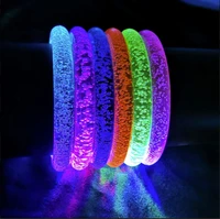 random 6pc led light emitting bracelet acrylic flat broadband bubble bracelet bar concert cheer wristband glow party supplies