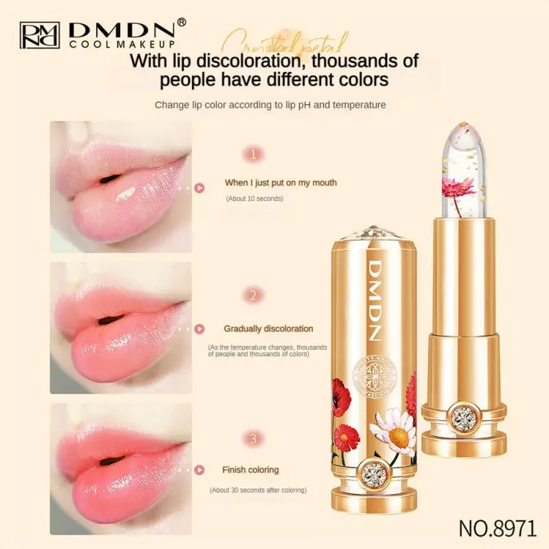 

Crystal Petals Gold Foil Warm Lipstick Not Easy To Stick Cup Thousands Of Colors Color Changing Lipstick Makeup Products