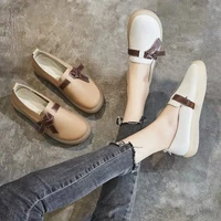 round toe white ballet loafers women genuine leather soft oxford flats comfortable nurse shoes ladies soft moccasins