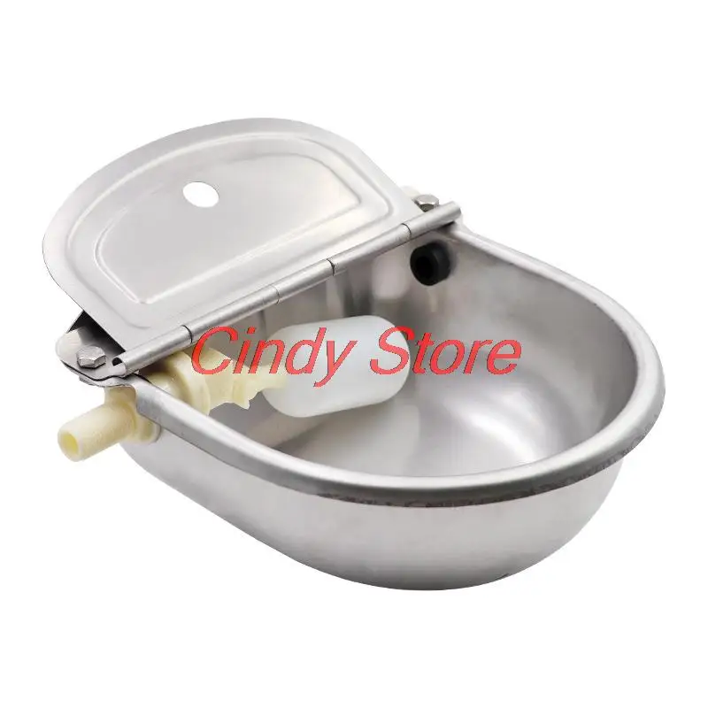 

304 Stainless Steel With Drain Hole Drink Automatic Float Farming Trough Horse Cow Water Bowl Supplies Sheep Dog Pet Goat Cattle