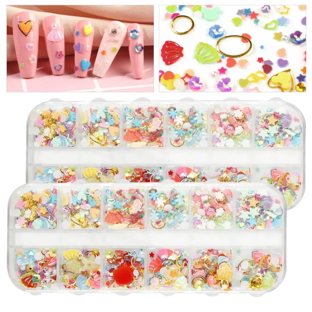 

Nail Stickers Nail Art Decoration Glitter Sequins Mixed Sharp Rhinestones Manicure For Nails DIY Design Tools Nail Accessories