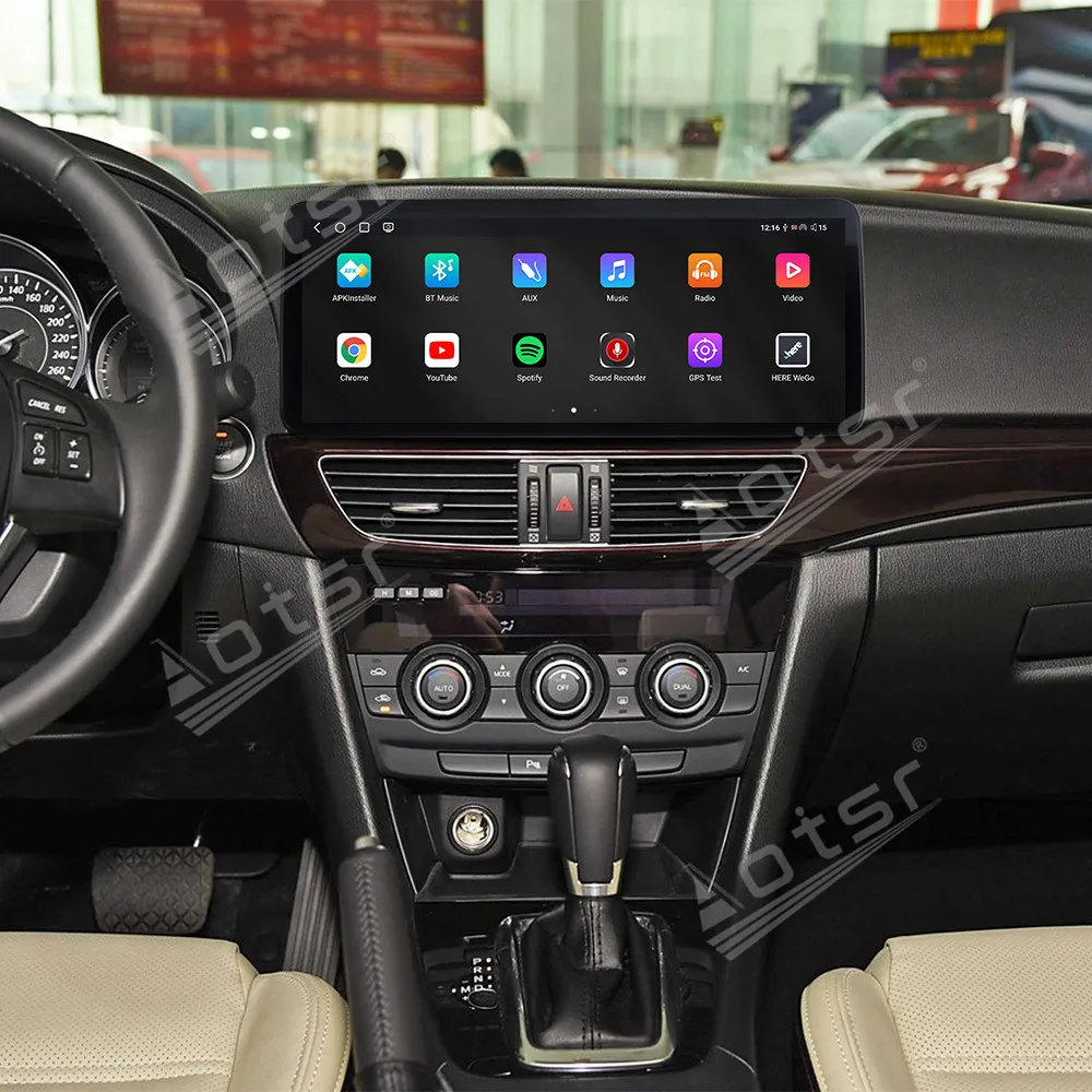 Фото 12,3-дюймовый сенсорный экран Qualcomm, 8 ядер, Android 13, автомобильное радио для Mazda Atenza 2014-2017, видеоплеер, стерео GPS-навигация, Carplay №3