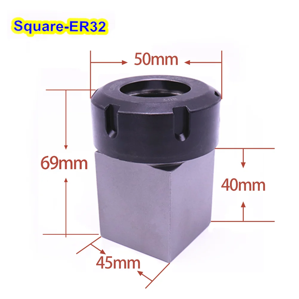 

CNC Machine Tools Square Chuck SilverHard Steel Square Chuck Holder 1 Pcs