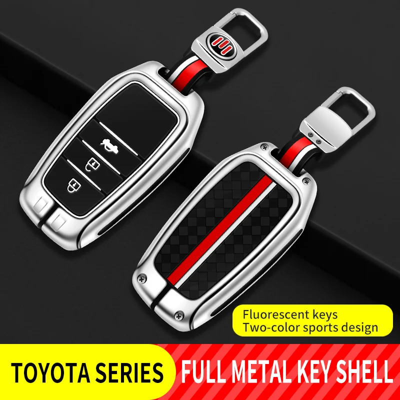 

Zinc Alloy Car Key Cover Case for Toyota RAV4 Highland Coralla Hilux Fortuner Land Cruiser Camry Crown Keychain Accessories