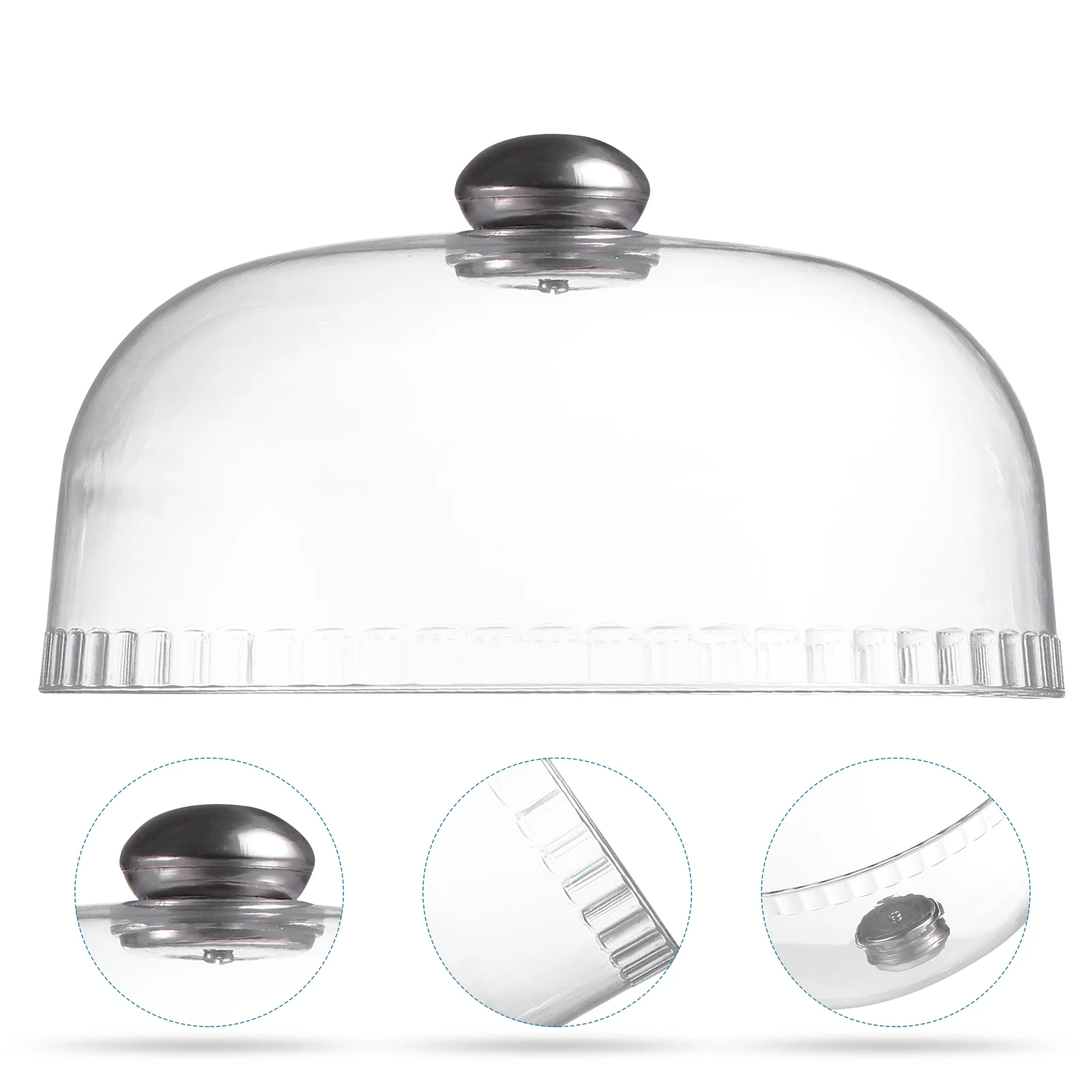 

Cover Cake Dome Food Microwave Stand Display Lid Plastic Cloche Splatter Dessert Acrylic Plate Clear Lids Container Round
