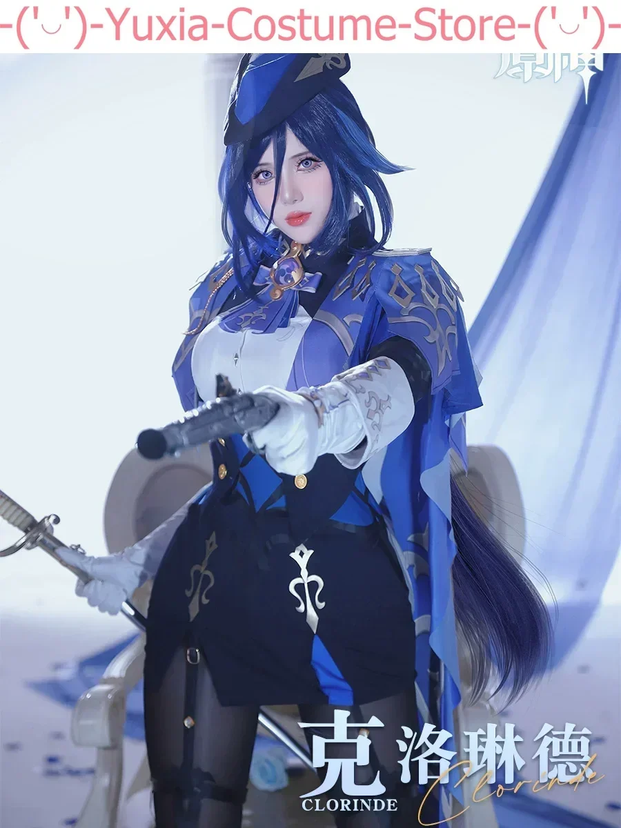 Женский костюм для косплея Genshin Impact Clorinde униформа игры в искусственное аниме