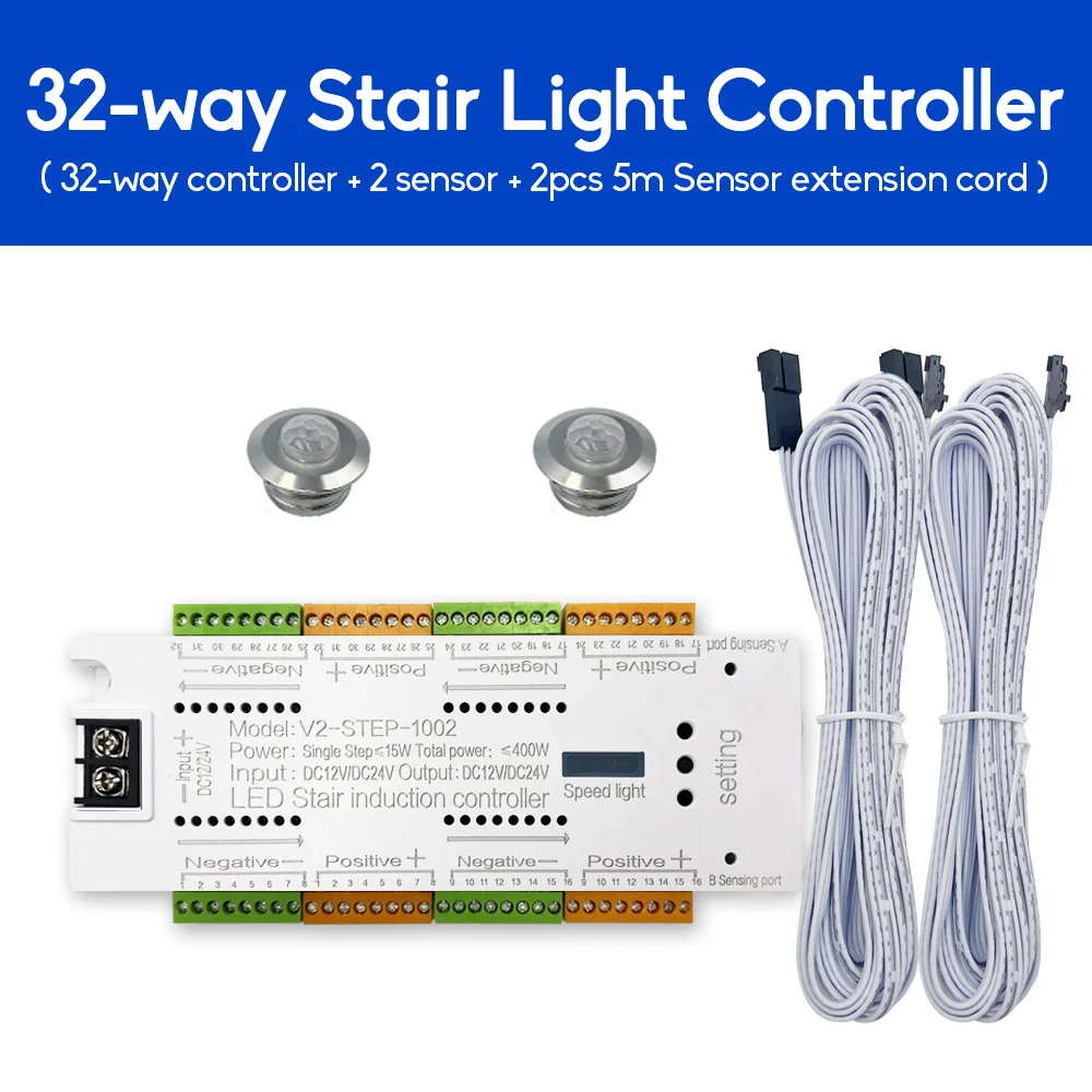 

GIDERWEL Светодиодная лента для лестниц с датчиком движения 32 каналов