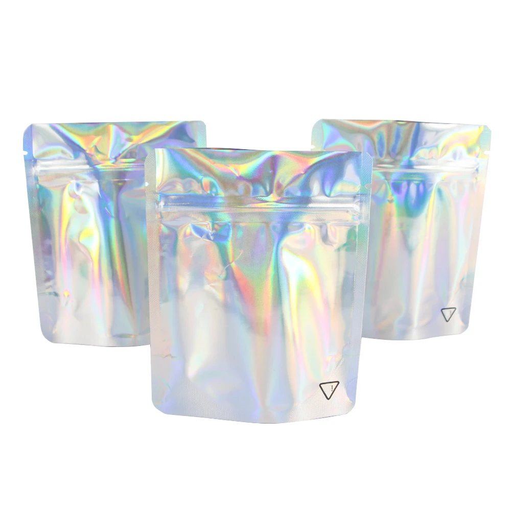

Hologram Mylar Bag Empty Aluminum Foil Standing Opp Pouches Dry Herbal Flower Storage Zipper Bags Customize Cali Packing