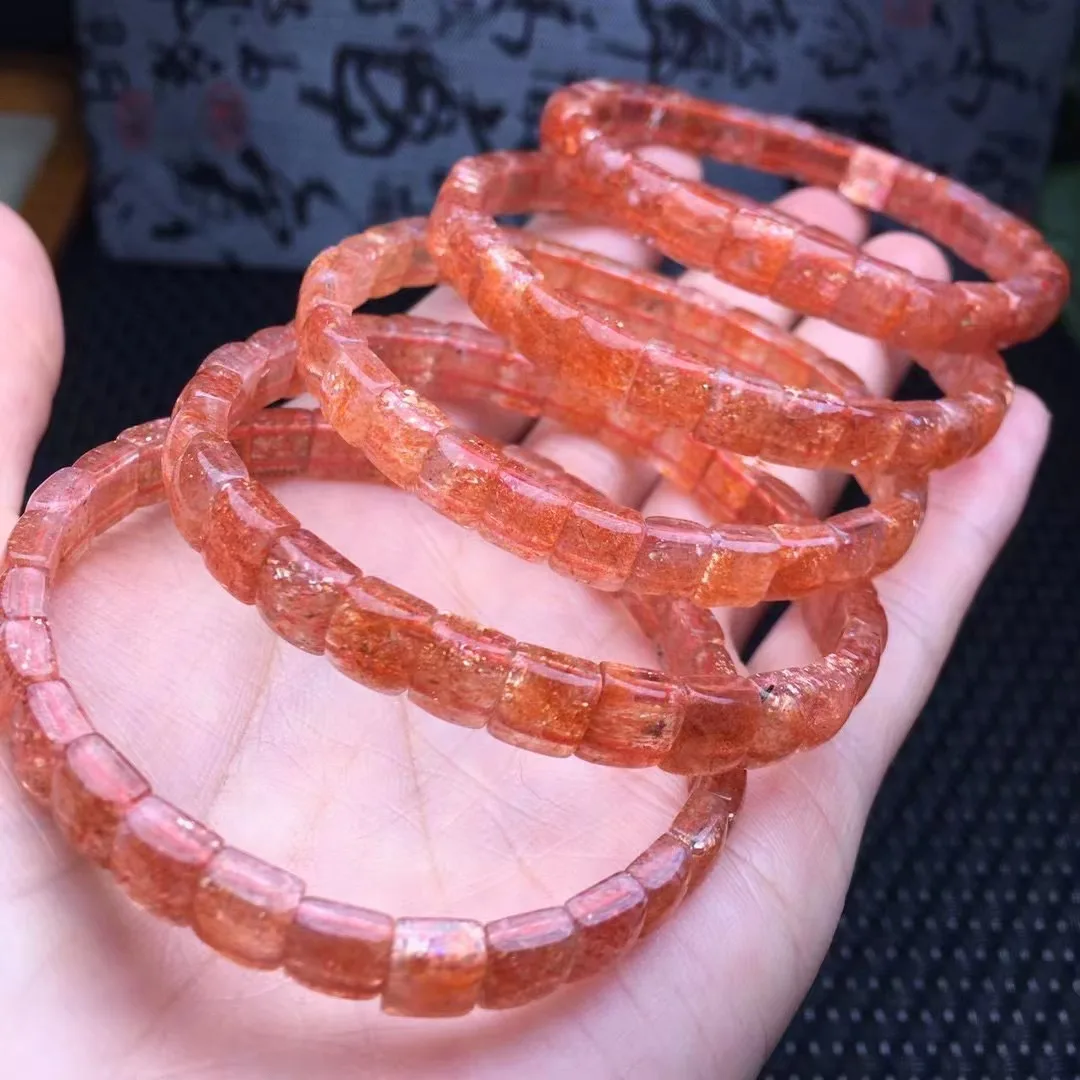

High Quality 6mm To 7mm Natural Golden Sunstone Crystal Healing Bangle Gemstone Bracelet Special Jewelry Gift