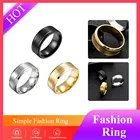Кольцо из нержавеющей стали для мужчин и женщин, серебристое, золотистое и черное кольцо шириной 8 мм, 2022