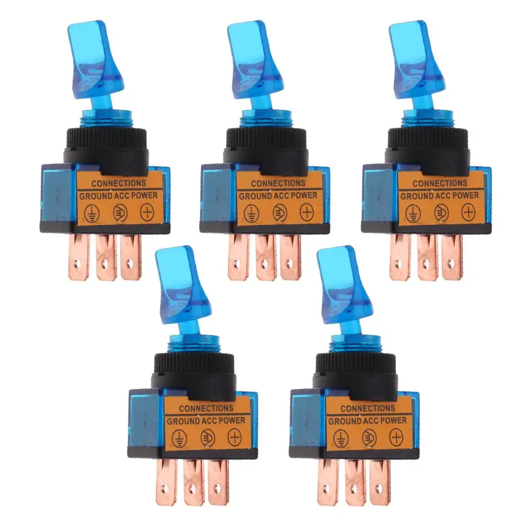 

5 шт., светодиодный переключатель с крышкой 12 В 20 А