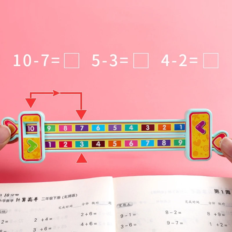 

Digital Decomposition Ruler for w/ Sliding Block 0-10 Addition/Subtraction Learning Practicing Eco-friendly Non-toxic