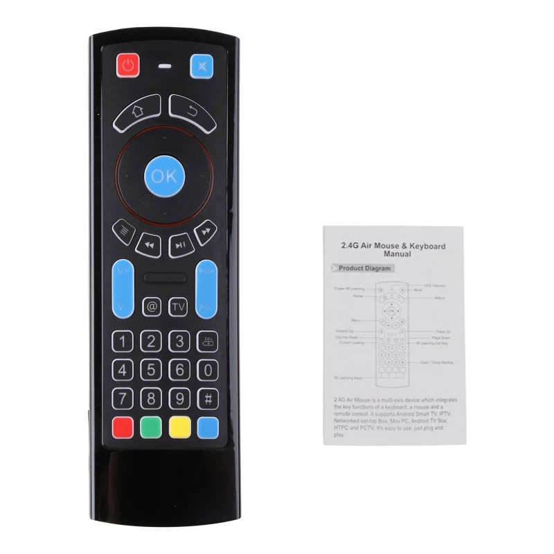 

H37F 2.4GHz Mini Wireless Keyboard Mouse Remote Control Infrared Leaning for Andr-oid TV Box