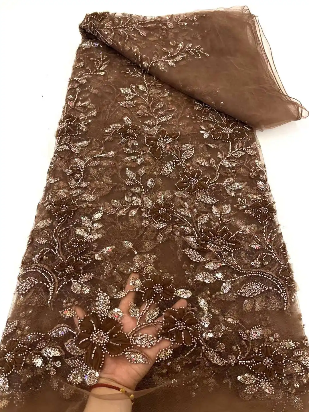 Белая ткань 2024 высококачественное кружево французское роскошное Сетчатое