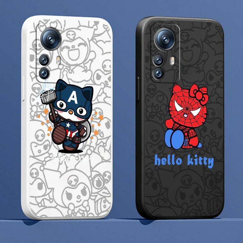 

Phone Case For Xiaomi Mi 12T 12S 12 12X 11i 11T 11 10 10S 10T Pro Lite Ultra 5G Hello Kitty Spiderman Venom Liquid Rope Funda