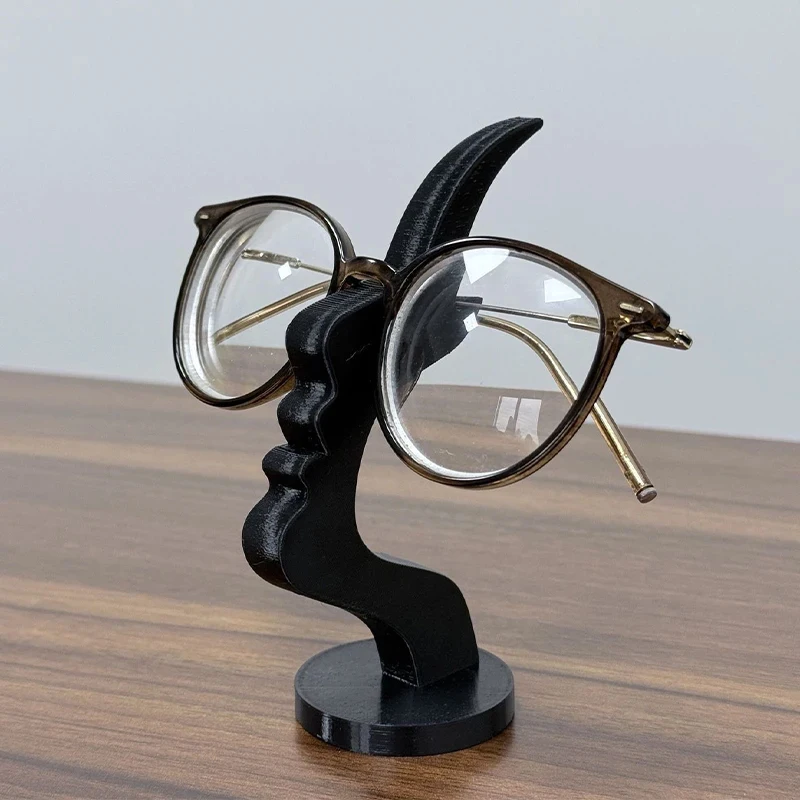 Фото Минималистичная подставка для очков с 3D-печатью (вид сбоку), настольный декор в стиле линейной графики, забавная и практичная подставка для очков №1
