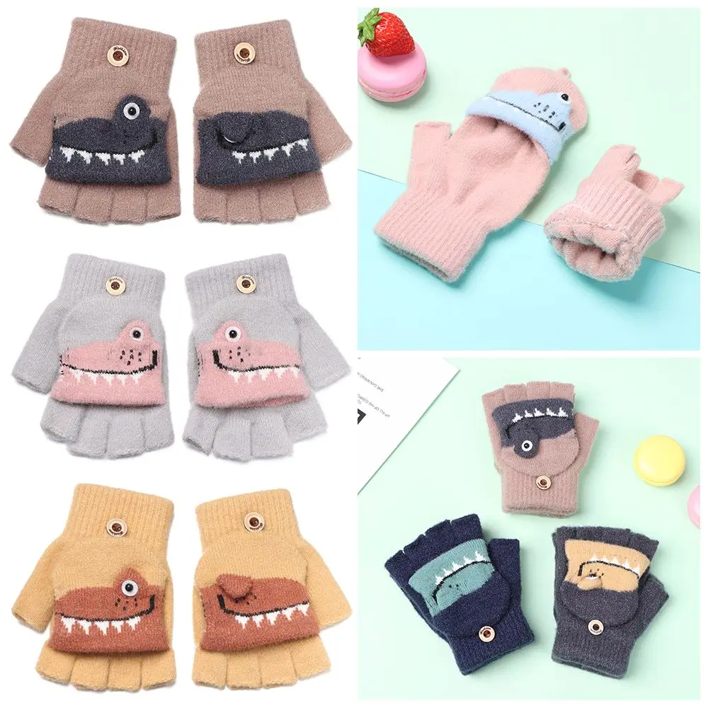 

Детские варежки, теплые мягкие рандомные детские перчатки с подкладкой, зимние вязаные перчатки-трансформеры, перчатки с открытыми пальцам...