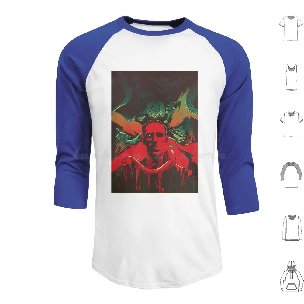 

Красные толстовки с капюшоном, длинный рукав, Estevan Silveira, красные монстры, зеленые зубы, палатки-осьминоги, щупальцы, мечтательный кошмар