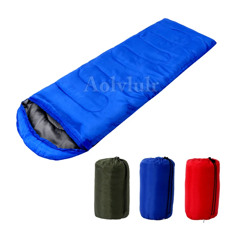 

Outdoor Camping Cotton Sleeping Bag Washable Keep Warm With Hood Breathable Soft Can Be Spliced Double Zipper Reachable Style