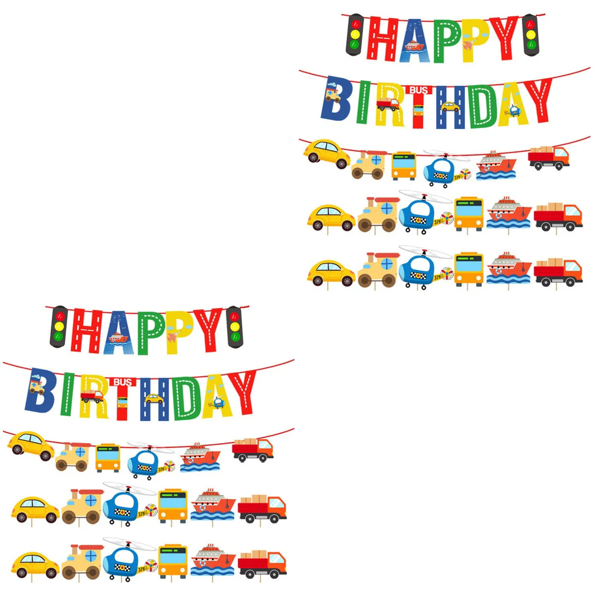 

Party Supplies School Decorations Toppers Traffic Birthday Cupcake Togo Airplane Themed Cake Planet Transportation Banner