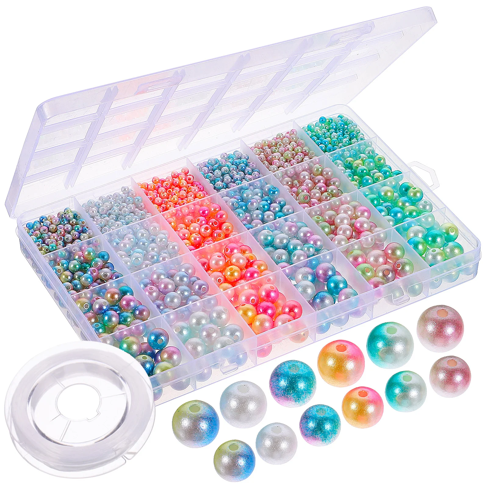 

1890 Pcs Pearl DIY Set Adult Craft Making Loose Charms Round Pearls Beads Crafts Fake Kids Jewelry Kit Imitation Necklace Child
