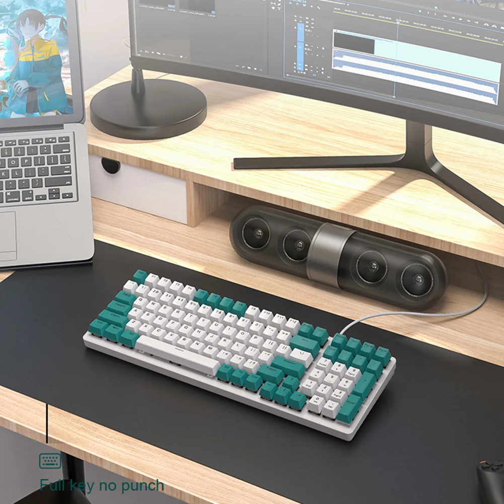 

USB-клавиатура Механическая игровая со светодиодной подсветкой, 100 клавиши