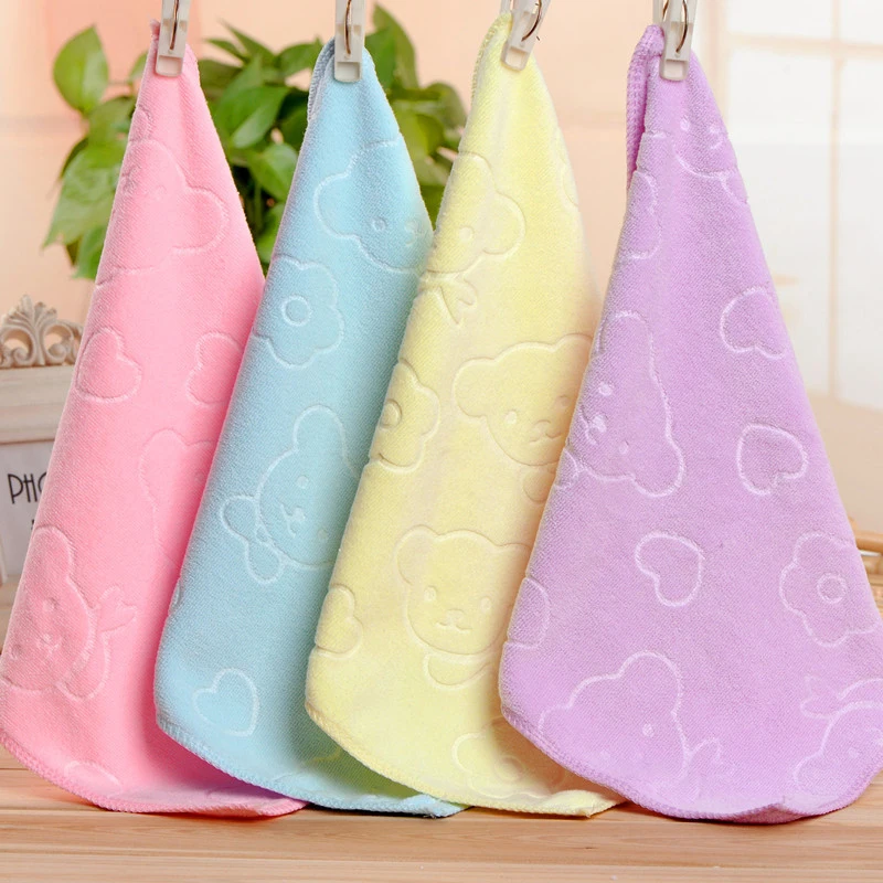 

1pc Baby Towel Washing Hand Towel Microfiber Children's Square Cleansing Soft Quick-drying Small Towel Hook Up Handkerchief