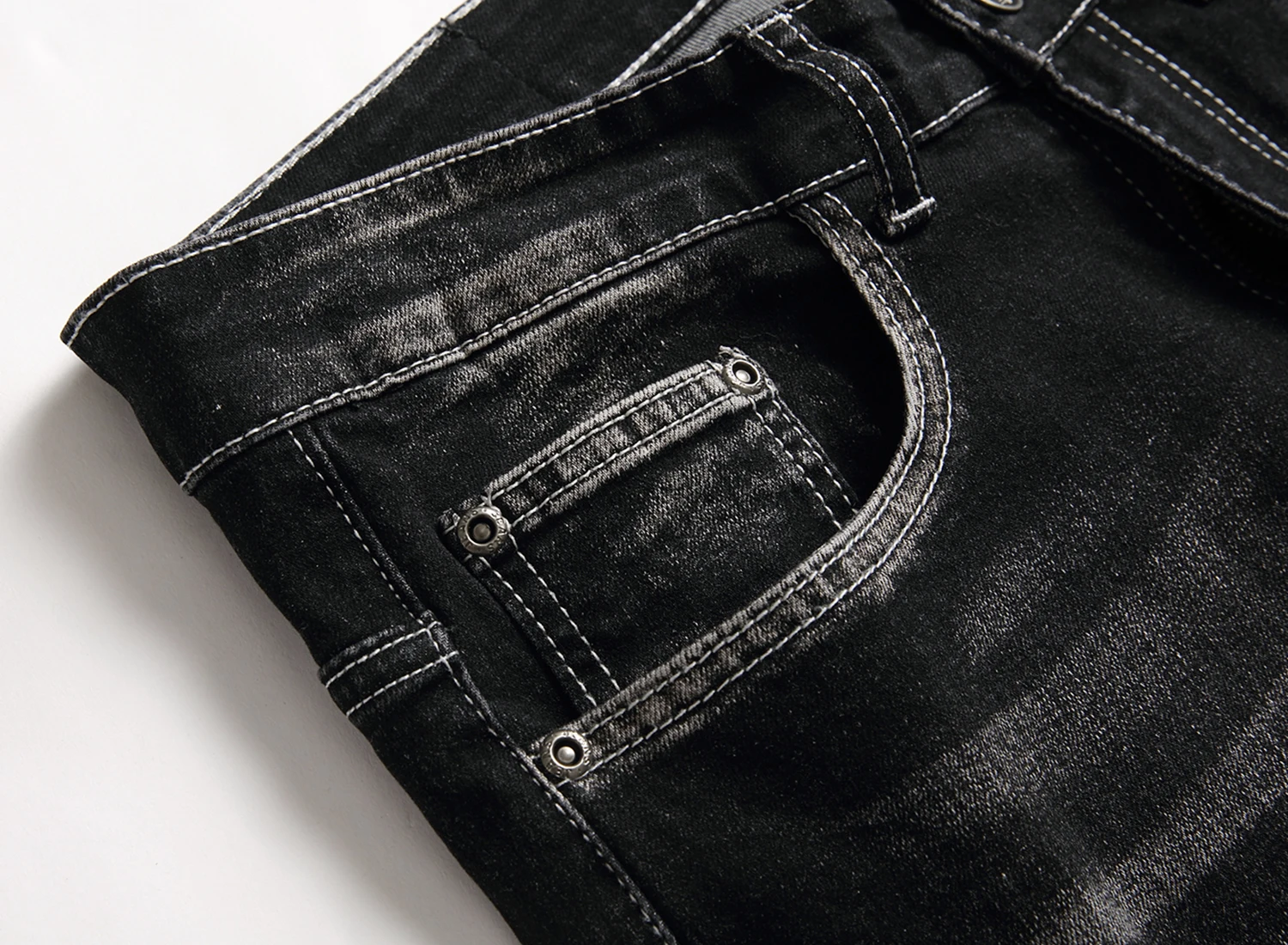 New Men's Jeans Street Wear Jeans Pants Trend Straight Pants Men Casual Plain Color Bicycle Simple Design Bicycle Slim Jeans Men