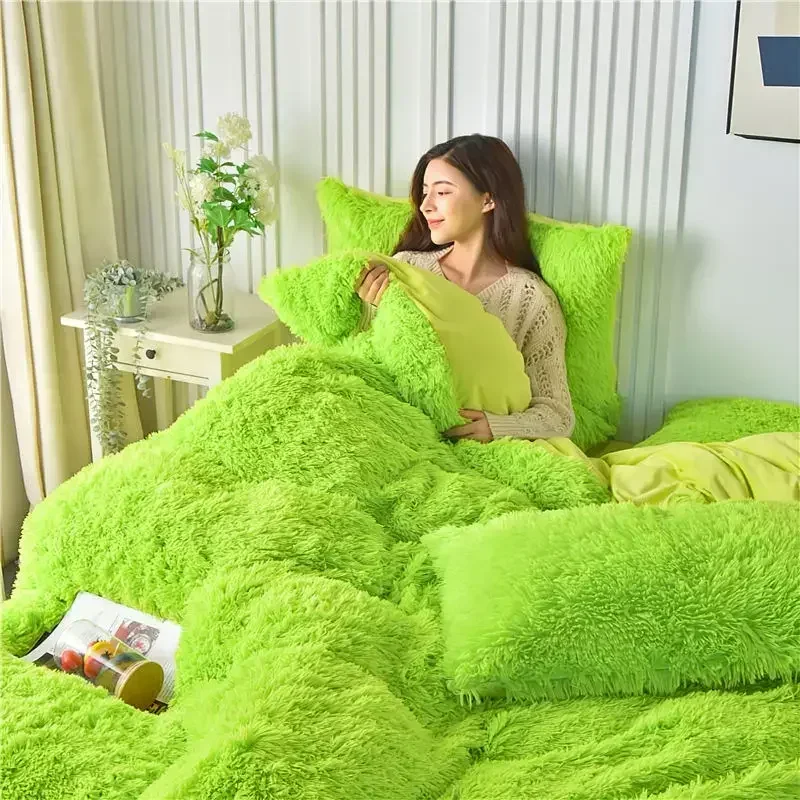 Утолщенная норковая бархатная кровать комплект из четырех предметов простыня с