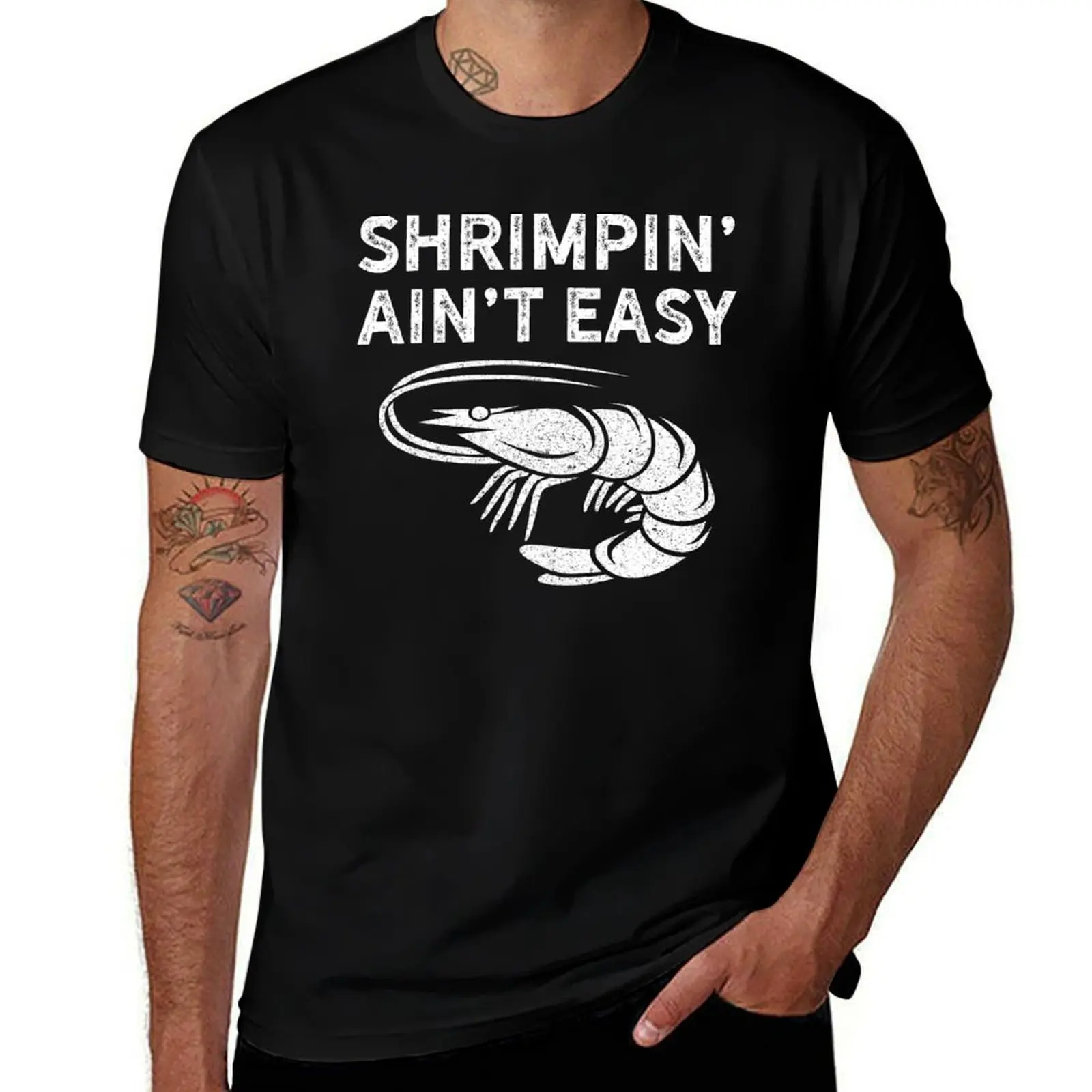 Фото Футболка BJJ Shrimpin Aint Easy Light для джиу-джитсу, солнцезащитная, для активного отдыха на природе. №1