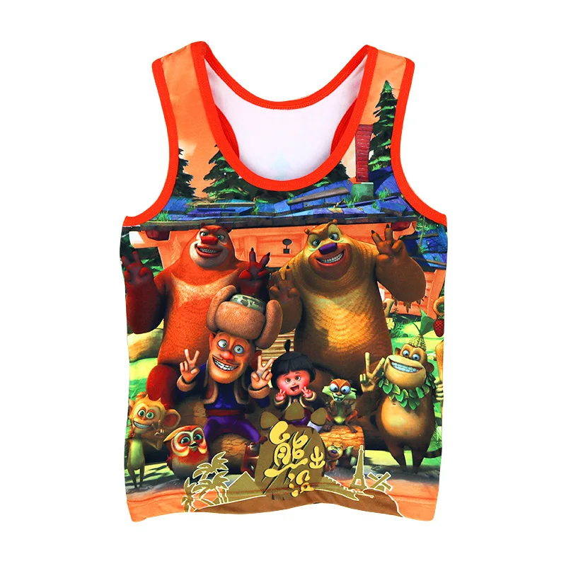 

Summer Boy Vest 3-9T 3D Cartoon Double-sided Printed Vest Clothes Soft Modal Cool Cartoon Vest Boy Sleeveless Kids Clothing