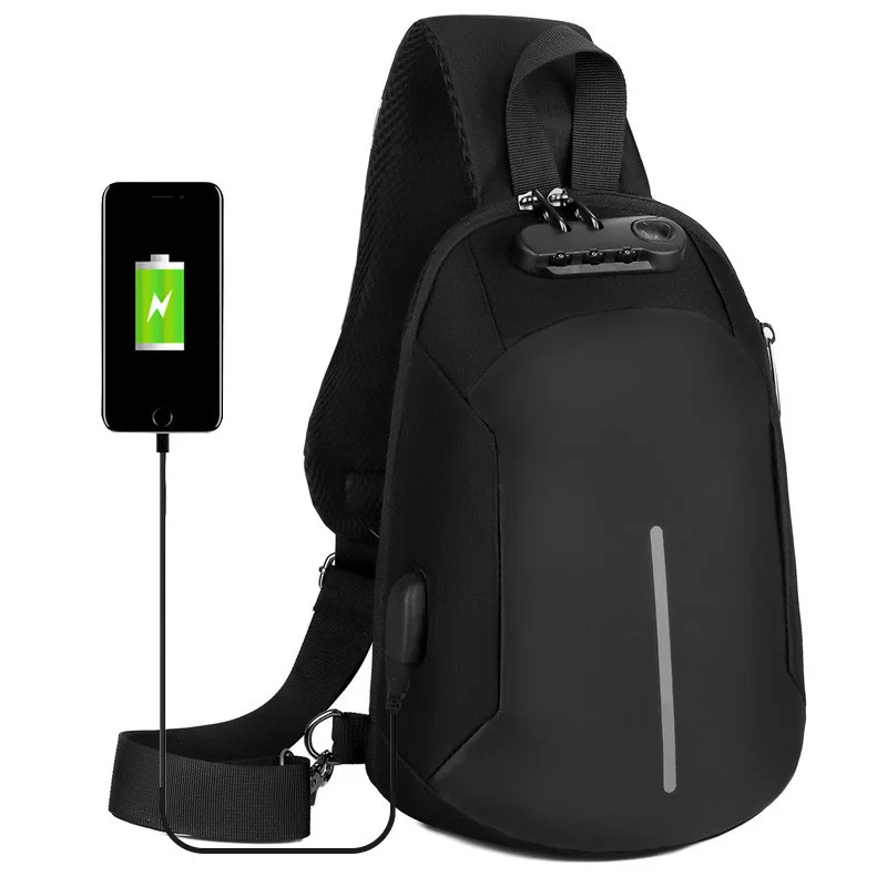

Men‘s Anti-theft USB Waterproof Casual Business Shoulder Bags Travel Outdoor Messenger Crossbody Sling Chest Bag Pack For Male