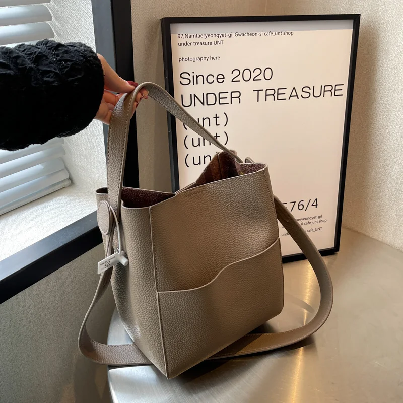 

Simple Fashion PU Leather Bucket 2023 Bags For Women Designer Luxury Handbags and Purses Women's Shoulder Tote Bag SG875