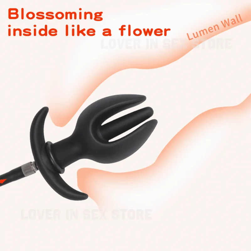 

Flower Bud Inflated Anal Plug Separate Pump Expandable Big Butt Plug Prostate Massager Anus Dilator Anal Dildo Sex Toys for Men