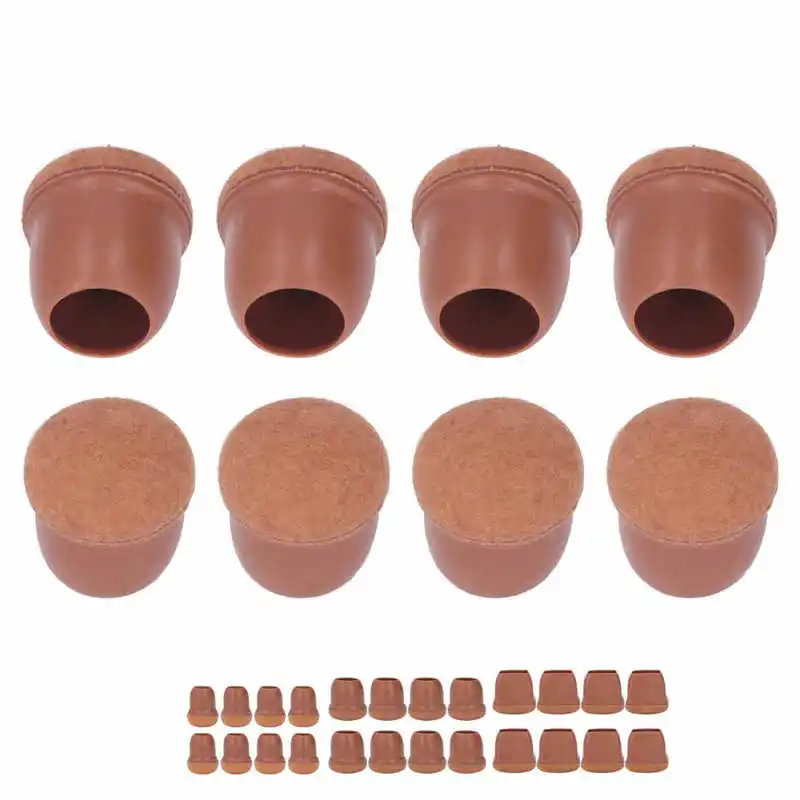 

8Pcs Chair Leg Cover TPE Floor Protector Furniture Legs Caps Set Kit for Table Stool Brown rubber feet for chairs