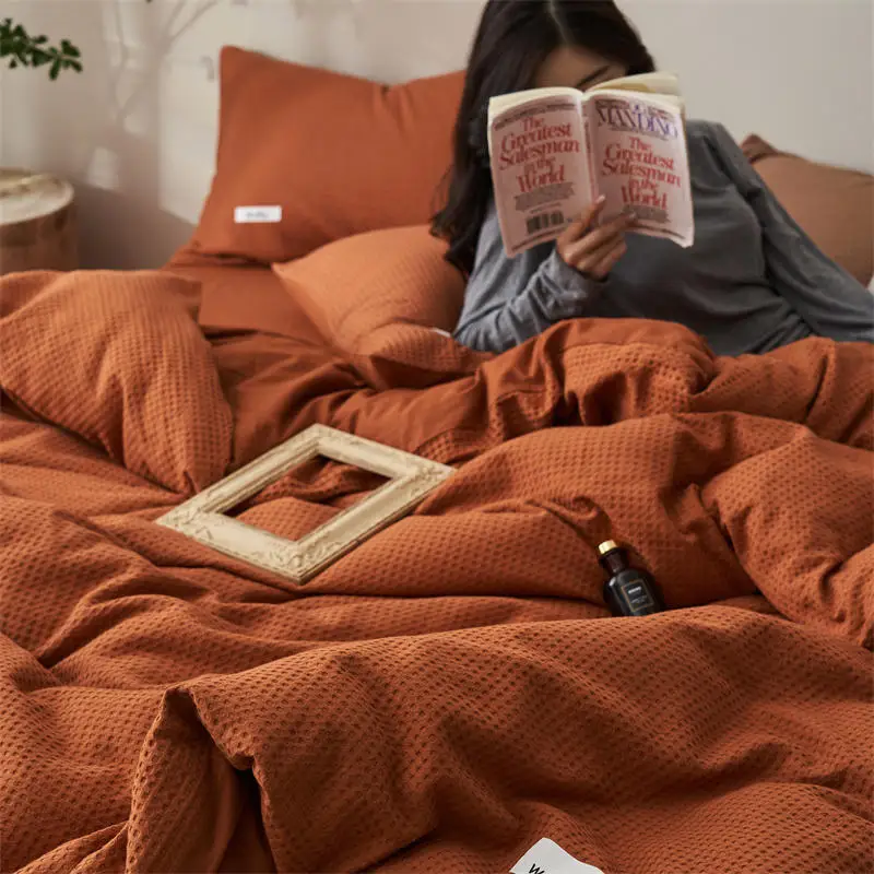 

Nordic Winter Quilt Warm Soft Blankets Four Seasons Comforter Bed Cover Quilt Fluffy Cotton Home Queen Size Patchwork Blanket