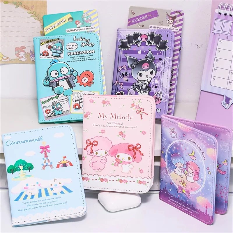 Обложка для паспорта Kuromi Cinnamoroll с маленькой двойной звездой блестящая