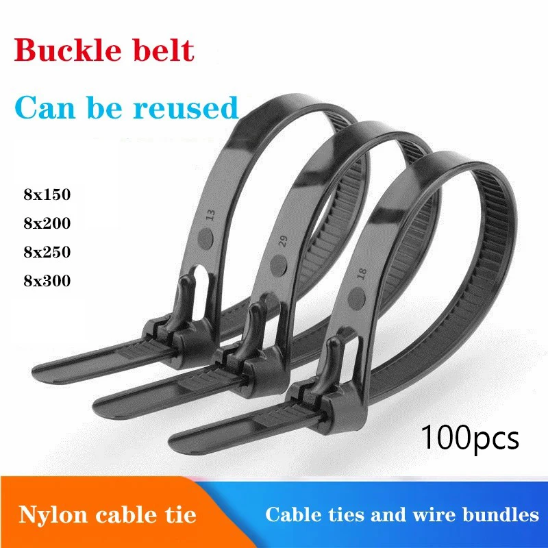 Многоразовые Самоблокирующиеся Нейлоновые Стяжки На Молнии 5x100 150 200 300 Шт.