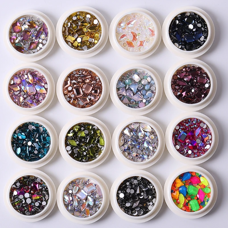 

1 Box Crystal Nail Gem Rhinestone Flat Back Nair Art Accessories for DIY Craft K3NE