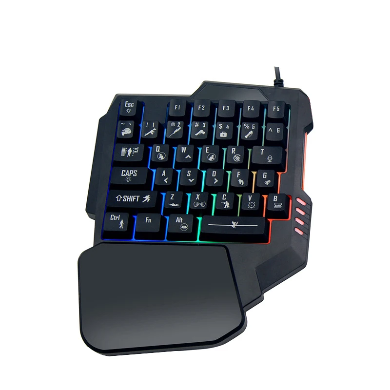 

One-Handed Keyboard RGB Backlit 35 Keys Portable Colorful Keyboard for PS4,Xbox One,Laptop,PC Game Gaming Keypad With Hand Rest