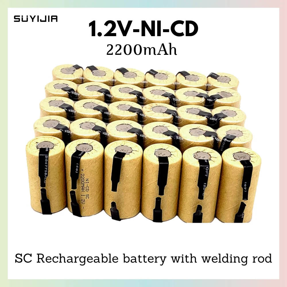 

New Screwdriver Drill SC 1.2V Battery 2200mah SubC Ni-Cd Rechargeable Battery with Label Power Tool Ni-Cd SUBC Battery