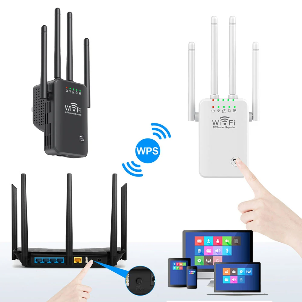 

Усилитель сигнала Wi-Fi, 2,4/5 ГГц, 1200 Мбит/с, 4 антенны