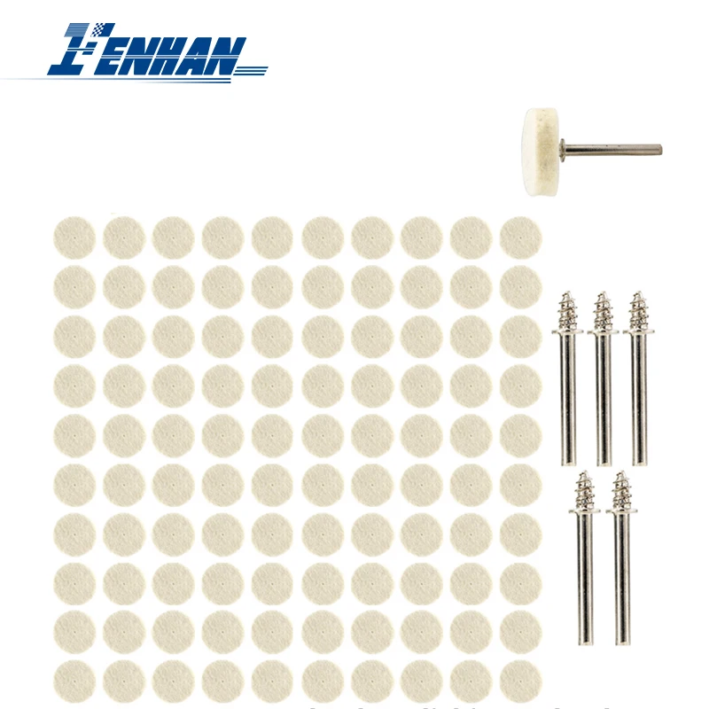 

52/105pcs Wool Felt Polishing Wheel Kit Grinding Metal Polish Rotary Tools Dremel Accessories For Polisher Pad With Mandrels
