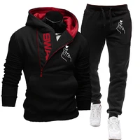 mens sportswear outfit autumn winter hooded male pullover hhoodies suit men casual tracksuit sweatshirt sweatpant 2 pieces set