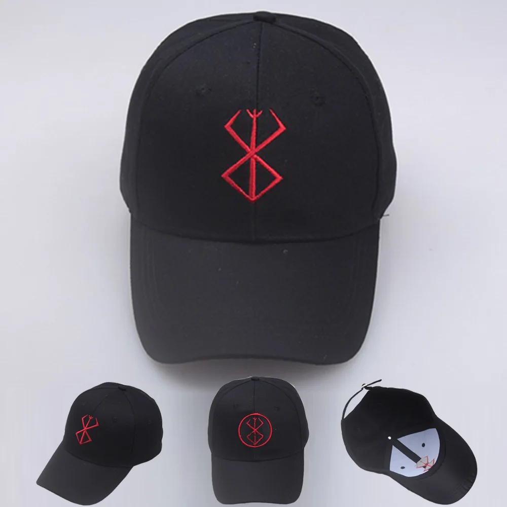 

Anime Berserk Embroidered Cap Cosplay Adjustable Baseball Sunshade Outdoor Sports Hat Costume Prop