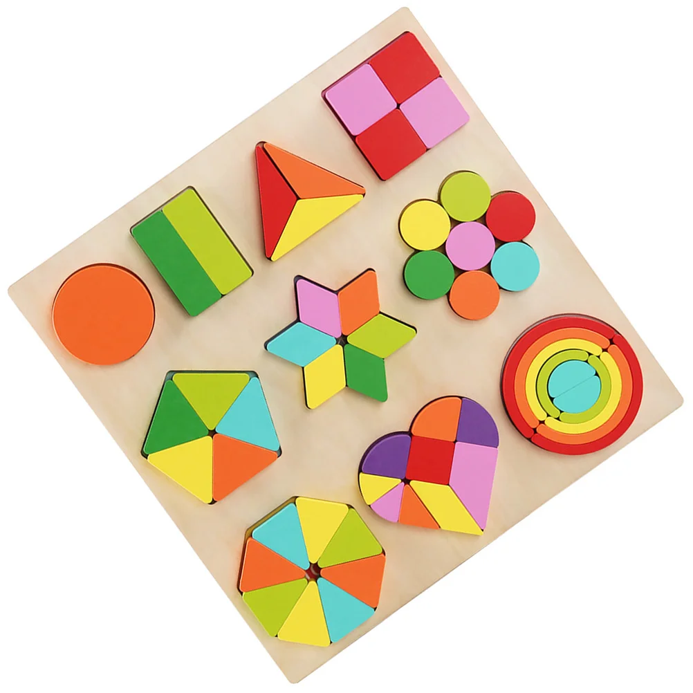 

Early Education Jigsaw Puzzle Wooden Block Toys Geometry Shape Cognitive Kids Toddlers Child Educational Interactive Children