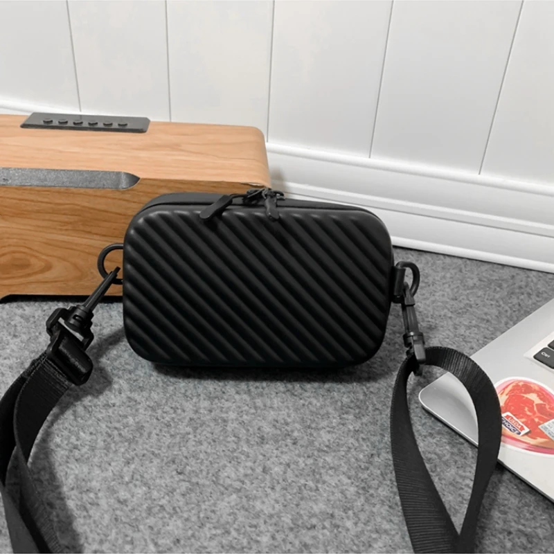 Messenger Bag Man Fashion Small Mini Square Bag Hard Shell Bag Zipper Solid Color Shoulder Bag Wallet 2023 New Trend All-match