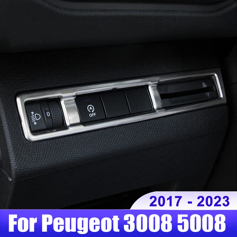 

For Peugeot 3008 5008 GT 2017 2018 2019 2020 2021 2022 2023 3008GT Hybrid Car Headlight Adjustment Button Trim Cover Accessories