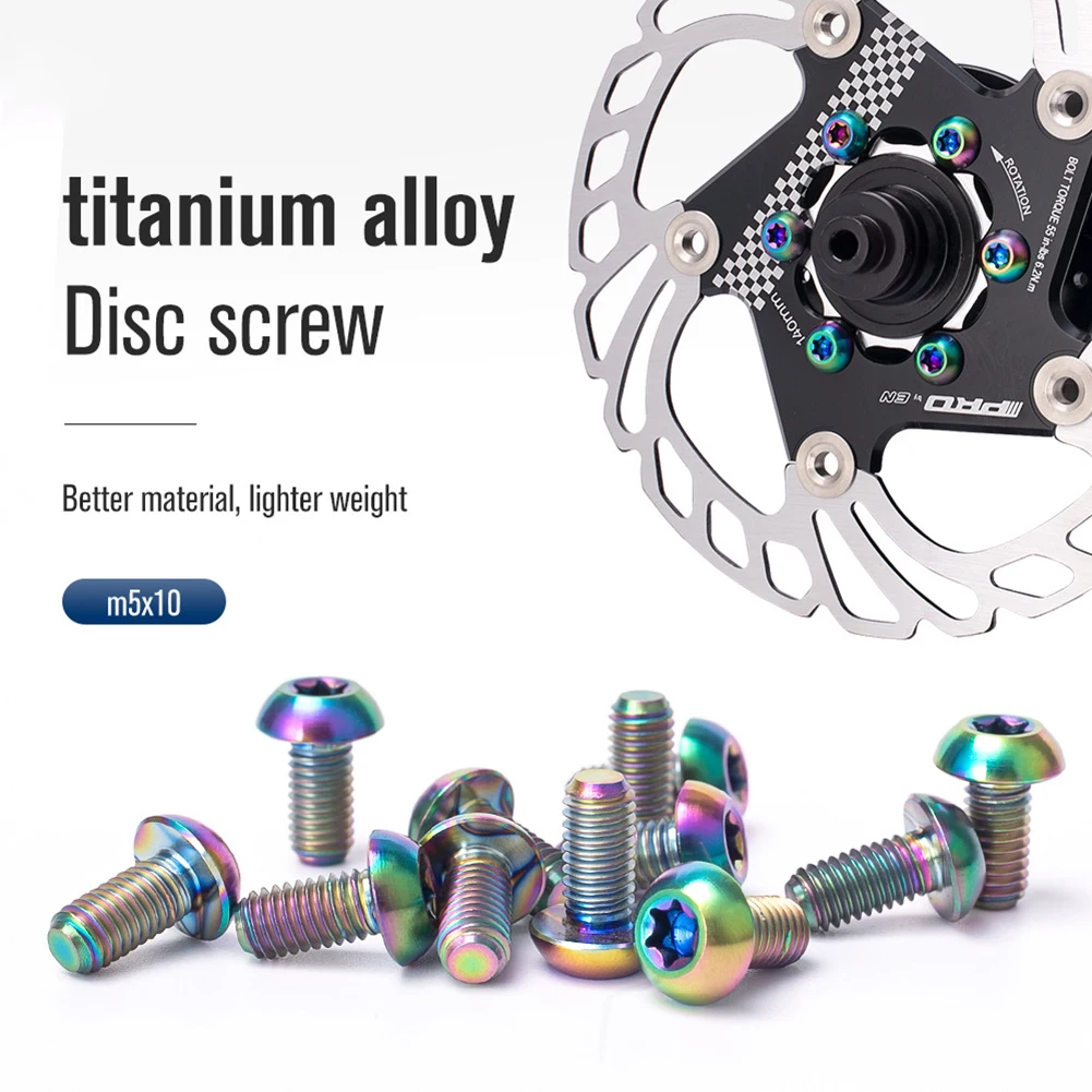 

Bicycle Disc Brake Screw Colorful Titanium Alloy Fixing Screw Disc Brake Clip Hexagon Screw M5*10/M5*16/M6*20 Cycling Parts
